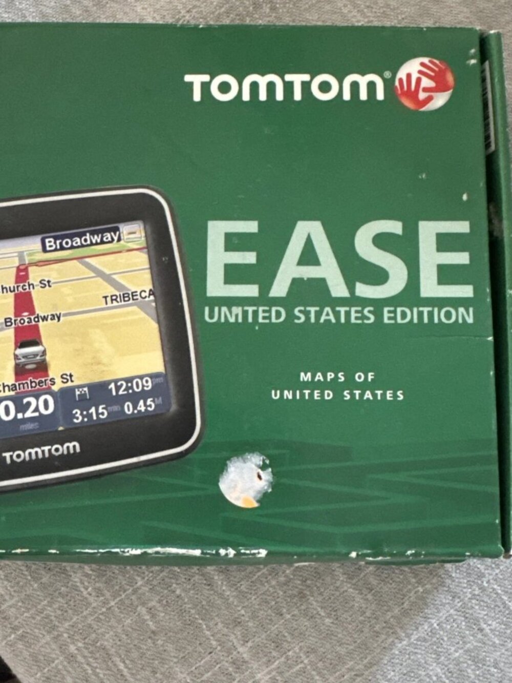 TomTom Ease United States USA Maps Edition Fold & Go EasyPort Mount Manual Box